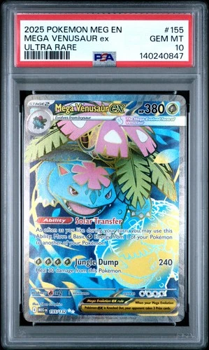 PSA 10 MEGA VENUSAUR EX 155/132 ULTRA RARE MEG EN-MEGA EVOLUTION POKEMON