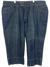 Lane Bryant Crop Capri Dark Wash Jeans Denim Plus Size 20 Slimming Zip EUC