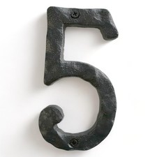 Rustic Cast Iron Black House Numbers for Outside Rust Resistant Metal House N