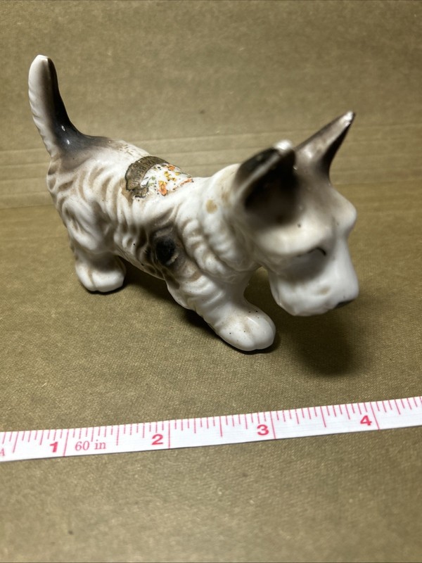 Vintage Porcelain Pottery Figurine Scottish Terrier Scottie Dog Japan