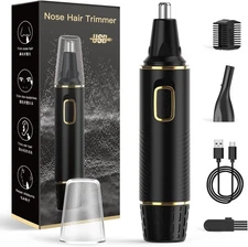 2025 Nose Hair Trimmer for Men, USB Rechargeable, Waterproof, Dual Edge Blades