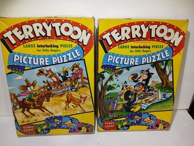 TERRYTOONS '50s puzzle Mighty Mouse Heckyll Jeckyll Dinky Duck