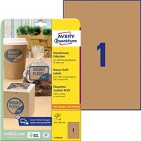 2 Bis 20X Avery Zweckform Naturbraune Etiketten, 210 X 297 Mm - Spare Bis Zu 25%
