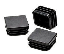 1-1/2" Black LDPE Square Tube End Plugs Press-In USA Industrial Caps