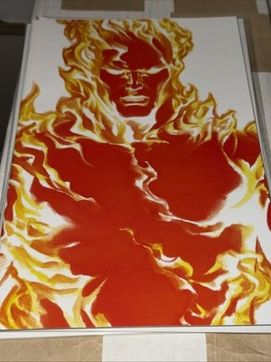 Fantastic Four #24 - Alex Ross Timeless Virgin Variant - Human Torch RARE   HTF