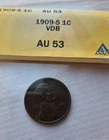 🔥 1909-S VDB, AU/XF+ DETAILS LINCOLN WHEAT CENT * GUARANTEED AUTHENTIC!