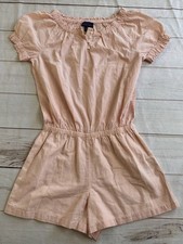 NWOT Polo Ralph Lauren Girls Pink 14 Gingham Short Romper Plaid 100 Cotton
