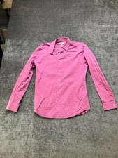 Express 1MX Dress Shirt Mens M 15-15.5 Pink Fitted Classic Fit Formal Button Up