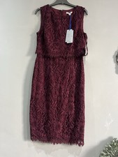 Precis Women's Lace Overlay Occasion/Party Dress Burgundy Size 8 BNWT
