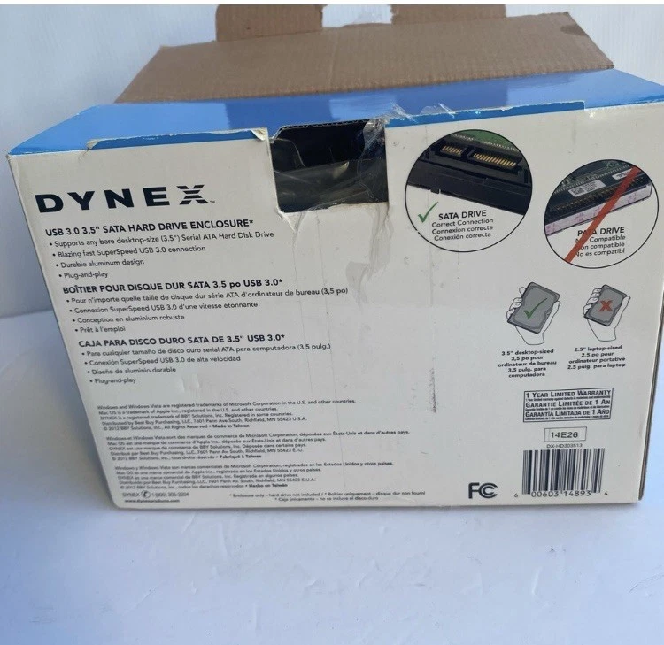 DYNEX USB 3.0 3.5" SATA hard drive enclosure - Image 3 of 4