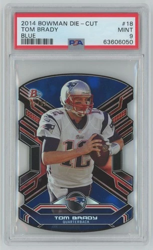 2014 Bowman Die-Cut BLUE Tom Brady 27/99 PSA 9 Patriots #18
