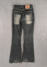 Jean Levi's 525 Vintage Y2K W28 L34 Gris Taille Basse Bootcut Stonewash Rock Bab