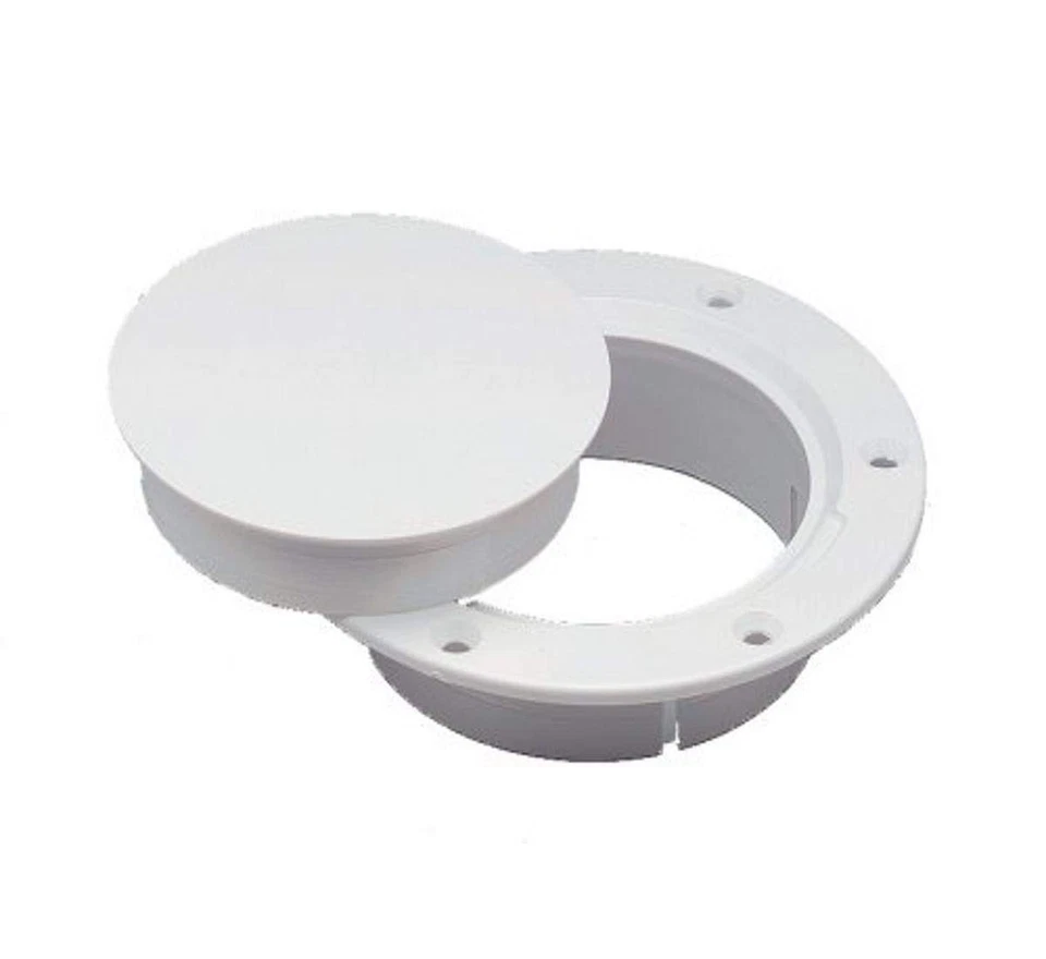 Marinco N10863DW Snap-In Deck Plate 3" White