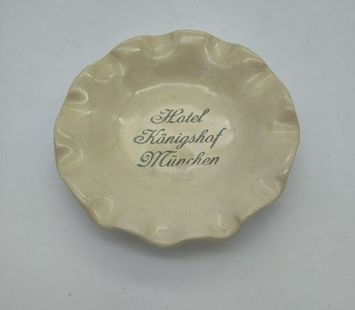 Vintage Hotel Konigshof Munich Ashtray, 1950s German Hotelware, Mid Century Bar