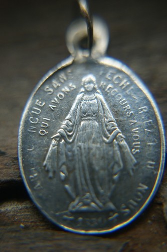 † ANTIGUA MEDALLA MILAGROSA 19 COLGANTE DE PLATA ESTERLINA CORAZÓN SAGRADO FRANCIA † - Imagen 10 de 17