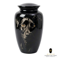 Luxury Dog Cremation Urn   Red  Black Artistic Dog Design Aluminum Urn for Pet