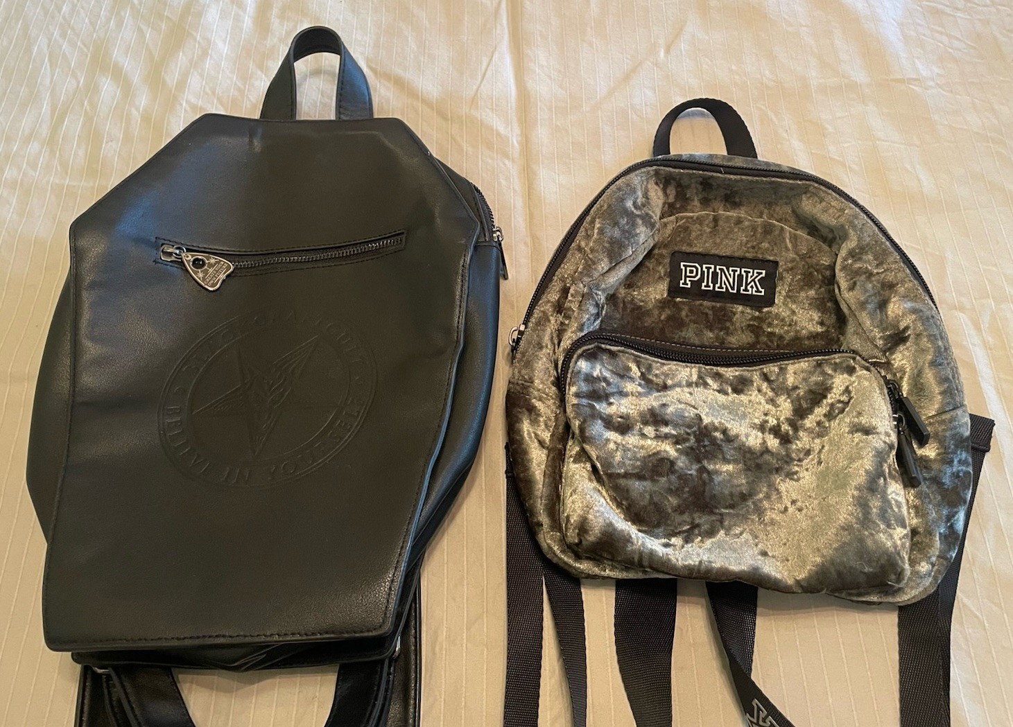 Blackcraft Cult Coffin Victoria’s Secret Pink Crushed Velvet Mini Backpack Lot 2
