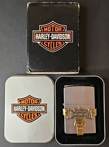 Zippo Harley-Davidson H215 Bootstrap Buckle Lighter 1998 Never Filled Or Fired