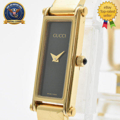 [ Exc+5 ] GUCCI 1500L Black Dial Gold 12mm Women's Quartz Vintage Watch JAPAN