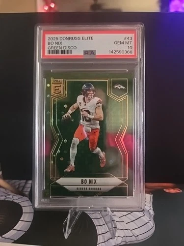 2025 Donruss Elite Green Disco #43 Bo Nix Denver Broncos
