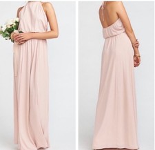 Show me your mumu heather Pink Halter Neck Maxi Dress Small side slit [COPY]