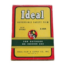 Vintage Ideal 8mm Reversible Safety Film - 25 Ft Double - Original Box - New Old