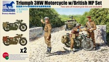 Bronco 1/35 35035 3HW Motorcycle w/British MP Set Assembly Model Kit