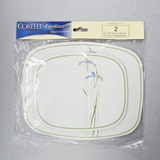 Corelle Shadow Iris Coordinates Stove Counter Mats (2) Reston Lloyd Trivets -NEW