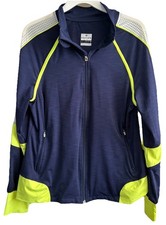 Eleven by Venus Navy  Yellow Track Jacket Made in USA Sz Medium XCLNT