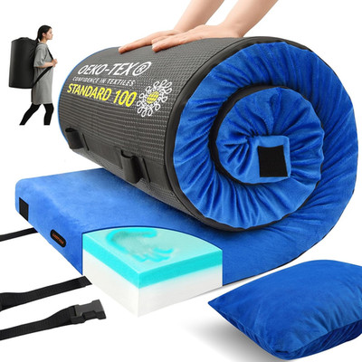 Colchoneta camping espuma memoria gruesa impermeable antideslizante portatil 