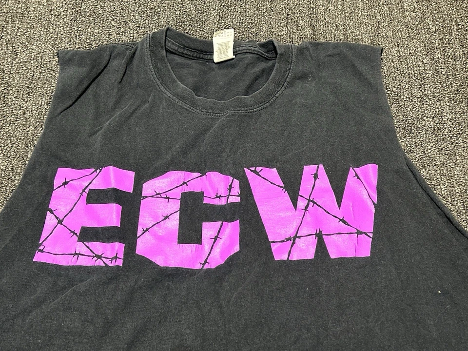 Camiseta ECW Camiseta sin mangas WWE WWF XXL 2XL Negra Años 90 Y2K Lucha Para Hombres Camiseta Rara Foto 2 de 4