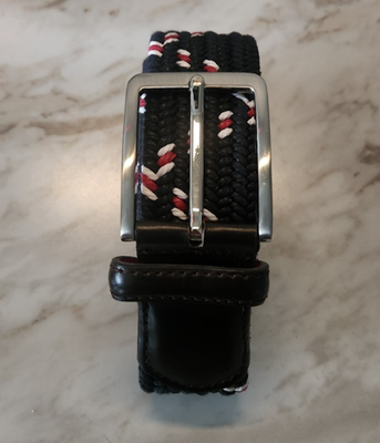 #ad BELTOLOGY Belt Men Primarily Blue with Multi Color White Red zigzag NWOT S Small $80.00