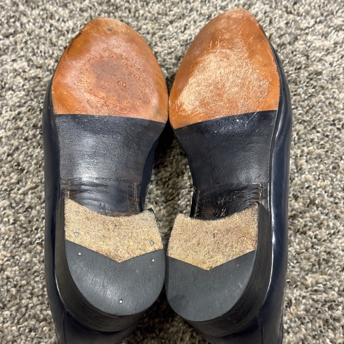 Johnston & Murphy Size 9.5 Navy Blue Leather Two Tone Embossed Tassel Loafers Johnston & Murphy Aristocrat Shoes Mens 9.5 Black Patent  main image 4