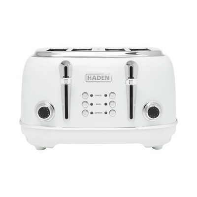 Haden Heritage Wide Slot Stainless Steel Toaster, Ivory & Chrome 4 Slice