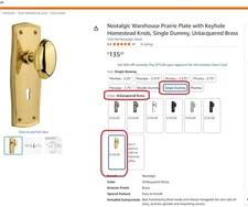Nostalgic Warehouse Prairie Plate with Keyhole Homestead Knob, Single Dummy