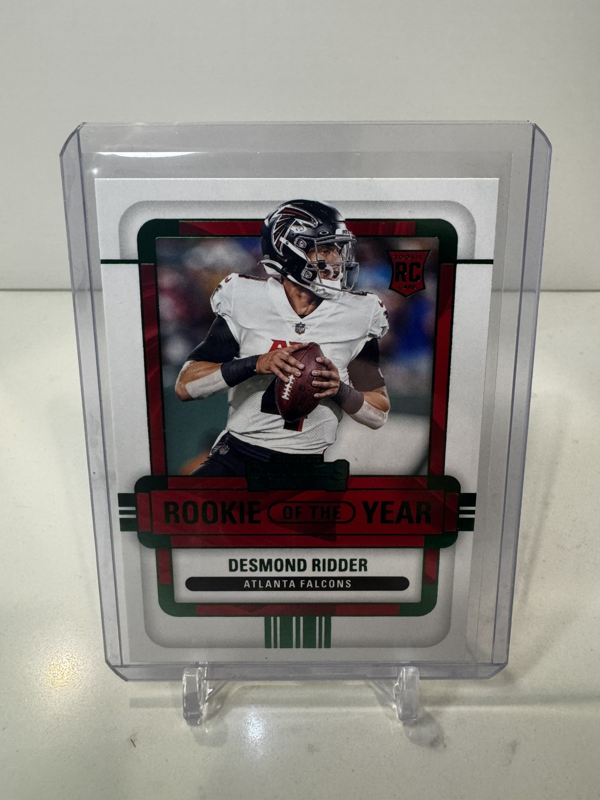 2022 Panini Contenders - Rookie of the Year Desmond Ridder #ROY-DRI Emerald (RC)