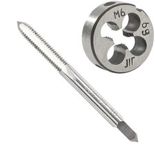 M6 x 1.0 Metric Tap and Die Set HSS Machine Thread Tap Alloy Round Die