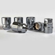 Felgenschlossmuttern M12x1,5 34mm Kegelbund 60° chrom Radschloss für BMW Chevrol