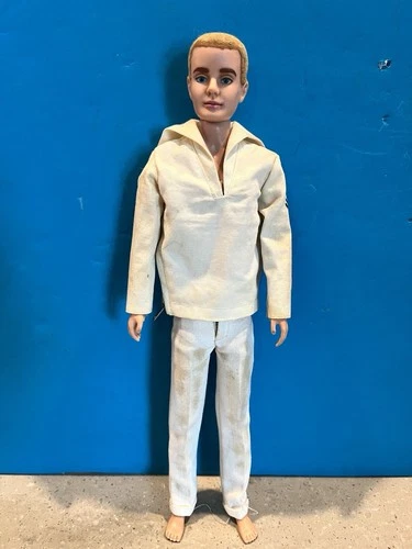 Vintage Ken Blonde Flocked Hair Doll Mattel 1960’s Straight Leg Japan