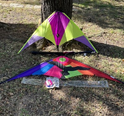 Lot Of 2 Kites Cheetah Wind Toys Dual Line Stunt Kite + Go Fly A Kite (Broken)