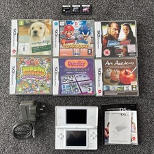 Nintendo DS Lite White Bundle with Charger & 9 x Games Tested Working