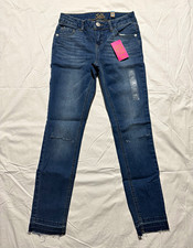 NWT Justice Girls Simply Low Jeggings Jeans Size 10 Regular Wash Distressed Hem