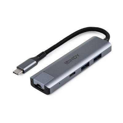 Lindy W129171133 43422 USB 3.2 Gen 2 Type C Hub &  Gigabit Ethernet ~E~