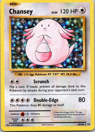 CHANSEY 70/108 HOLO R EVOLUTIONS POKEMON