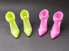 Vintage Barbie Doll Lime Pink Pointed Toe T-Strap Pumps Heels Lot Mod Shoes
