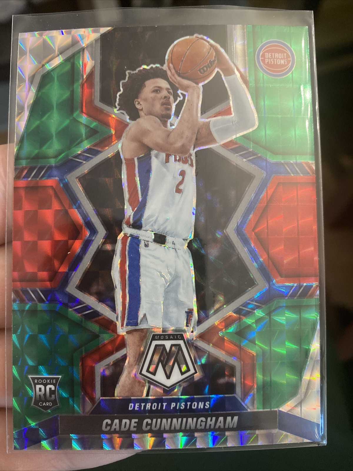 2021-22 Mosaic Cade Cunningham Red Green Choice Prizm Rookie RC #203 Pistons๐ฅ๐