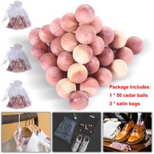 Aromatic Cedar Balls for Clothes Storage 100% Natural Red Cedar Wood W/Satin Bag
