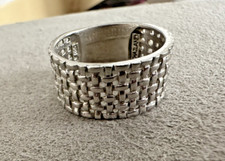 Vintage Sterling Silver Woven Braided Band Ring NF