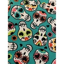 1 Yard Sugar skull fabric - Green - 100 Cotton - 45 X 36" joann Fabrics