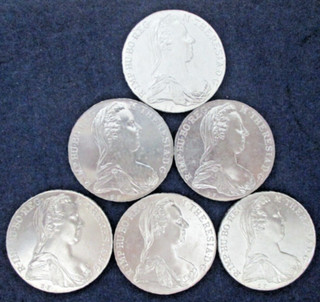 6 x MARIA THERESIA THALER SILBERMÜNZE MÜNZE THERESIENTHALER AUS 833er SILBER